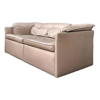 Vintage Italian Sapporitti Leather Sofa For Sale