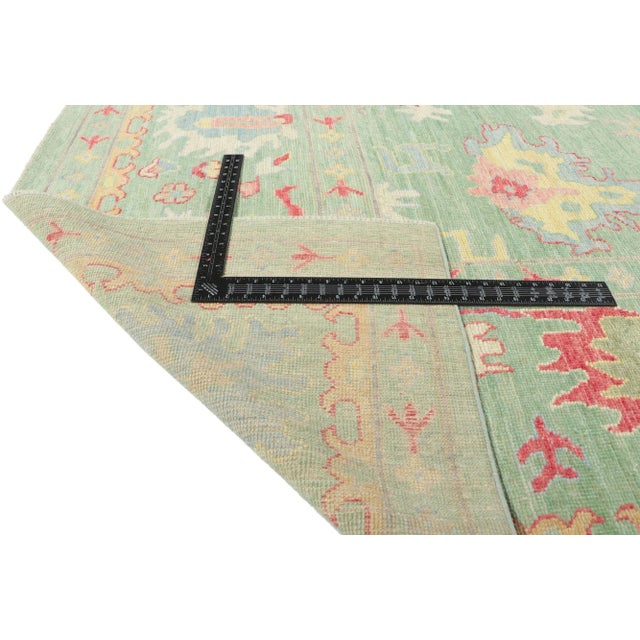 2000 - 2009 Colorful Oushak Area Rug - 10'01 X 13'09 For Sale - Image 5 of 9