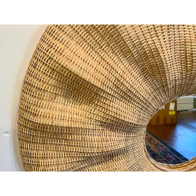 Made Goods Made Goods Organic Modern Rattan Large Larkin Wall Mirror For Sale - Image 4 of 5