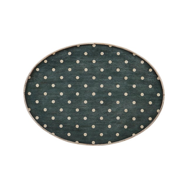 2020s Rustic Washed Oval End Table For Sale - Image 5 of 8