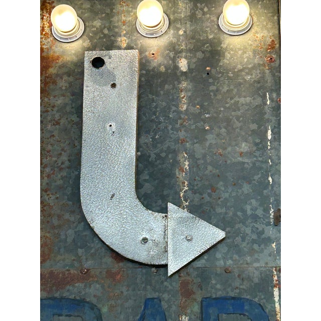 Galvanized Steel Fragment From Retro Neon Sign For Sale - Image 4 of 9