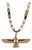 Spiritual Guidance Faravahar Pendant White Beaded Necklace For Sale