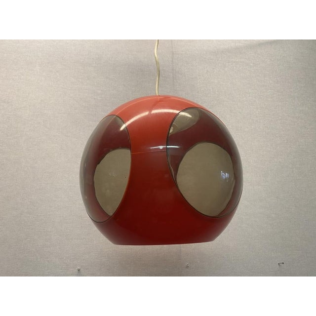 Vintage Colani Ufo Ceiling Lamp in Red Plastic from Massive, 1970s For Sale - Image 4 of 18