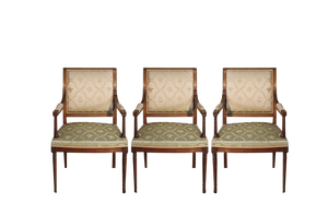 Mid-Century Louis XVI Style Armchairs in Mahogany, 1950s, Set of 3