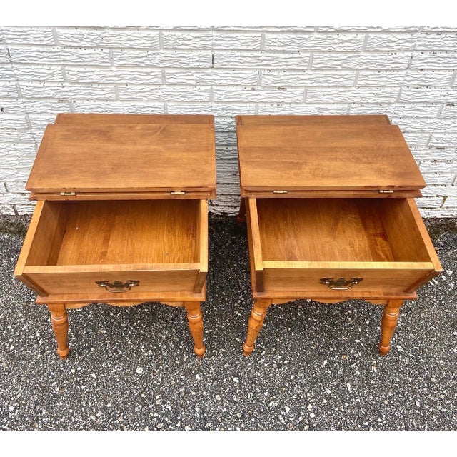 Vintage Mid Century HeywoodWakefield Dough Box Flip Too End Tables