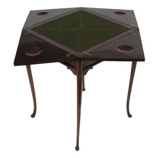 19th Century Square Game Table in Mahogany Wood, Italy For Sale