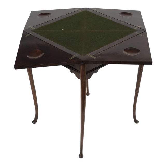 19th Century Square Game Table in Mahogany Wood, Italy For Sale