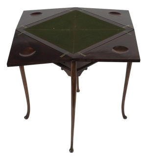 19th Century Square Game Table in Mahogany Wood, Italy