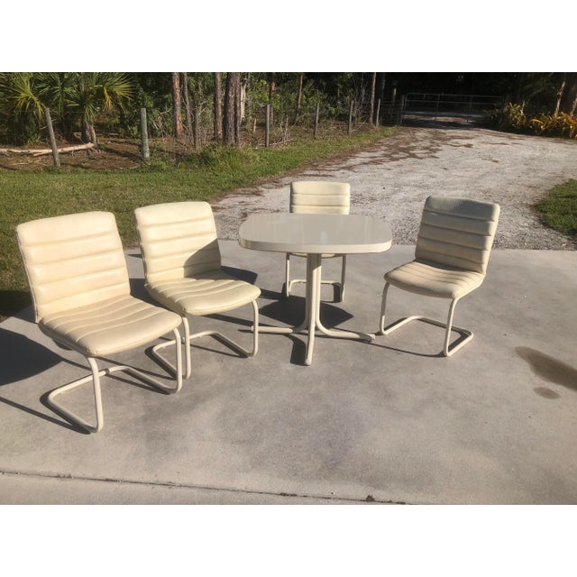 Vintage Boho Postmodern Memphis Style Cantilever Cal-Style Dining Table and Chairs - Set of 5 For Sale - Image 12 of 12