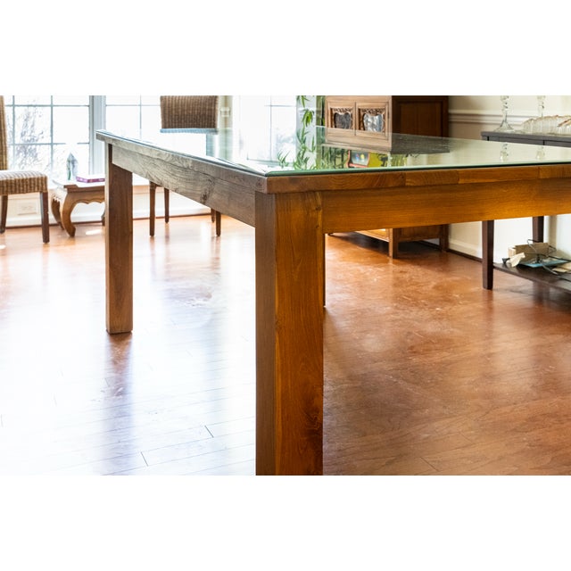 This is a BEAUTIFUL, custom-designed teak dining room set. Commissioned in 2007, this piece is solid, kiln-dried,...