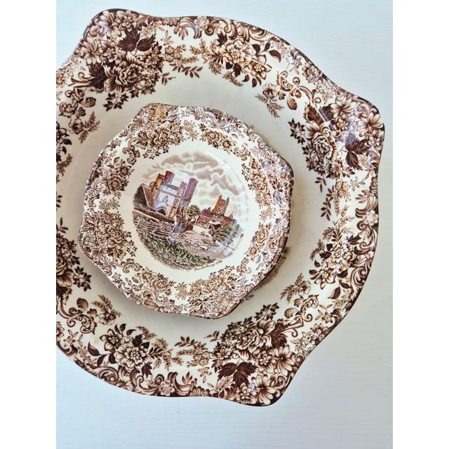 Vintage English Ironstone Dessert Set by Johnson Bros, 1970s, Set of 9 For Sale - Image 9 of 15