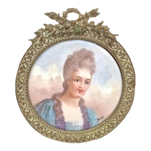 18th-C. Portrait of a Woman on Porcelain