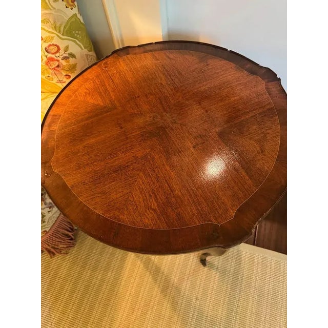 Wood Late 1900 French Antique Oval Floral Marquetry Parlor or Hall Table For Sale - Image 7 of 7