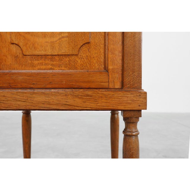 Art Deco Nightstand in Oak with Turned Legs, France, 1920 For Sale - Image 10 of 11