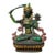 1940s Green Bodhisattva (Tara) Figurine Seated on Lotus Throne — Green & Gold Robes, Red Sashes For Sale