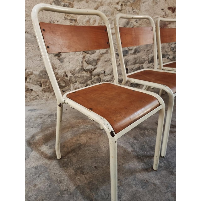 Vintage French Stackable School Chairs in Beech Plywood, 1970s, Set of 9 For Sale - Image 12 of 17
