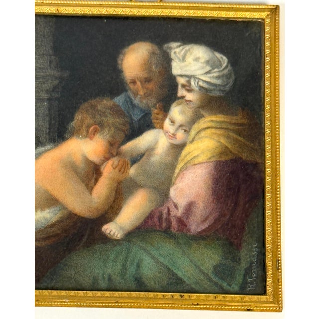 19th Century Italian Grand Tour Miniature of the Holy Family, Signed R. Tomassi, Rome, 19th C For Sale - Image 5 of 18