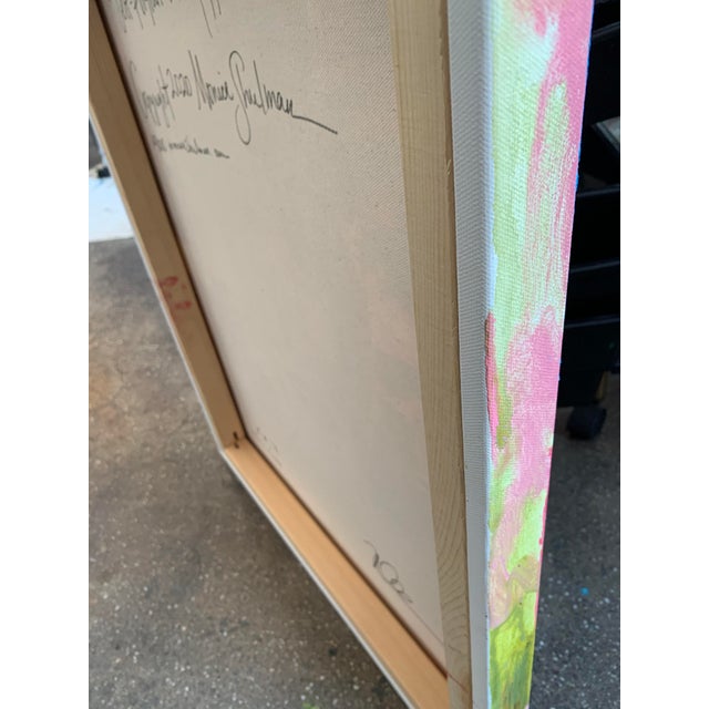 Paint "With Poppies" Contemporary Abstract Expressionist Portrait Oil Painting by Monica Shulman For Sale - Image 7 of 8