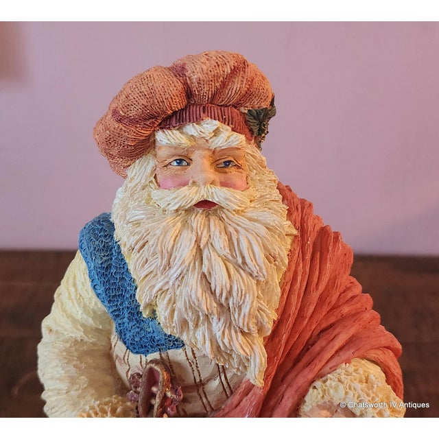 1990s Very Detailed & Colorful Resin Holiday Christmas Statue of Santa Claus, 1990s For Sale - Image 5 of 7