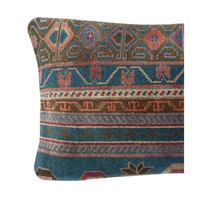 Add a touch of history and warmth to your space with this vintage handmade Turkish wool rug cushion cover. Crafted from...