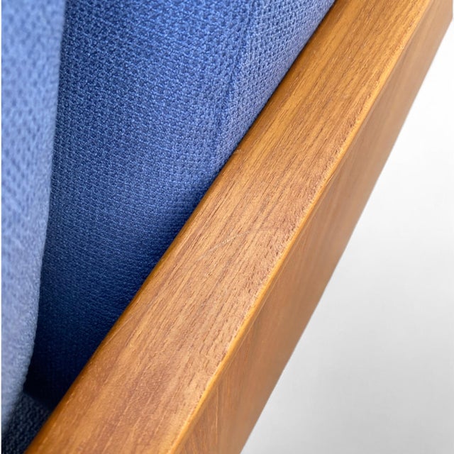 1970s Canadian Teak Pull-Out Sofa Bed in Blue Upholstery, Mid-Century For Sale - Image 15 of 18