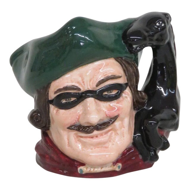 Royal Doulton Dick Turpin D6535 English Ceramic Small Character Mug Jug For Sale