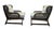 English Pair of Vintage Henredon Low-Profile Cane Wingback Lounge Chairs For Sale - Image 3 of 8