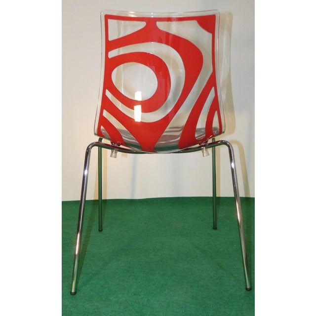Technopolymer Chairs with Chrome Steel Frames by Luisa Battaglia for Scab Design, Italy, 1900s, Set of 6 For Sale - Image 10 of 18