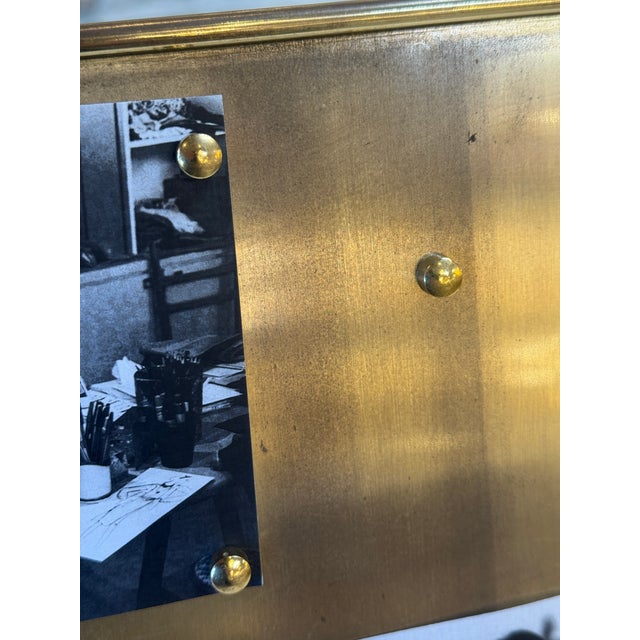 Metal Brass Magnetic Photo Frame With Decorative Studs For Sale - Image 7 of 11
