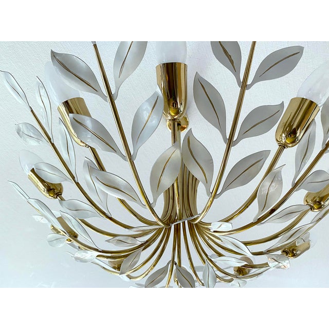 Gold Vintage Floral Pendant Light from Vereinigte Werstaetten, 1950s For Sale - Image 8 of 18
