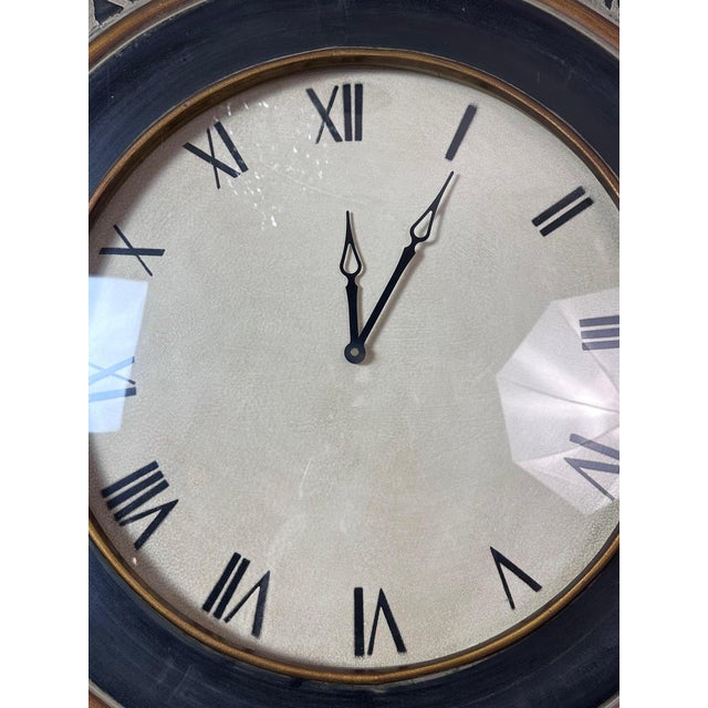 Large Vintage Wooden Clock, 2000s For Sale - Image 6 of 10