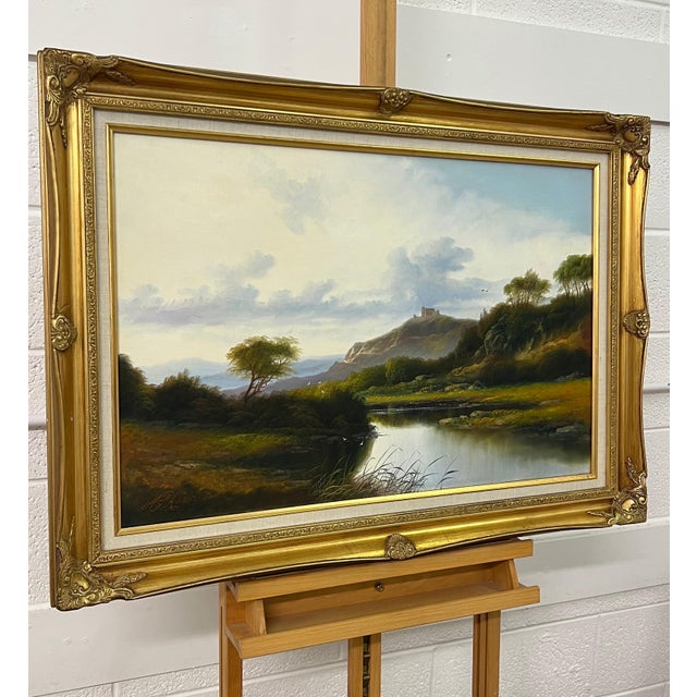 Mountain Lake in Spring Oil Painting of the Scottish Highlands by British Artist 1980 Circa For Sale - Image 14 of 18