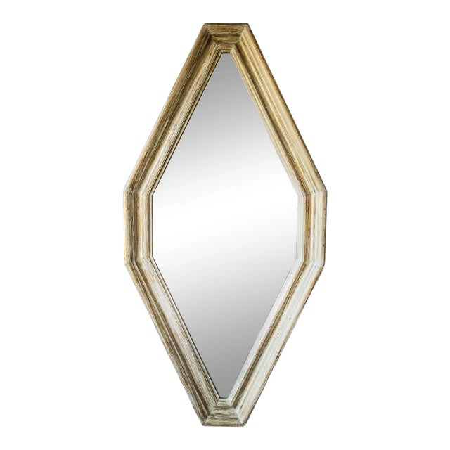 Mid-Century Gold Gilt Hexagon Mirror For Sale