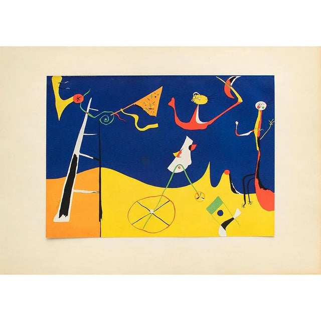 An excellent First Edition period offset lithograph, print, of painting "Le Cirque" (The Circus, 1934) by Joan Miró. Comes...