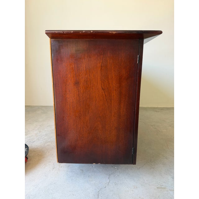 Vintage Art Deco - Asian Style Mahogany Buffet / Credenza With Brass Hardware For Sale - Image 4 of 12