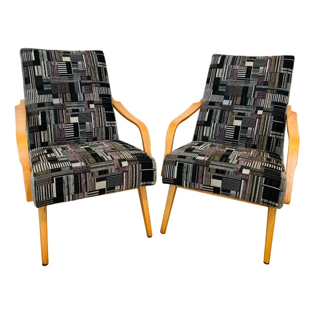Set of Mid-Century Lounge Armchairs by Jiri Jiroutek, Czechoslovakia, 1960s For Sale