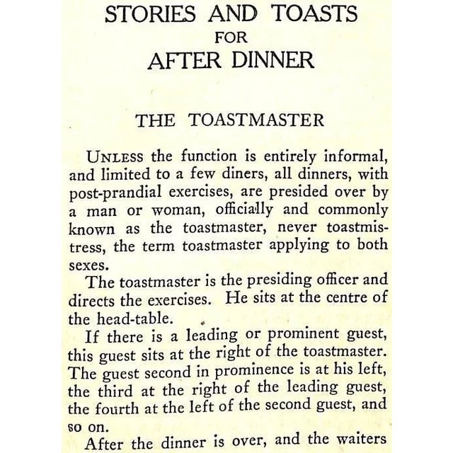 "Stories and Toasts for After Dinner" 1914 Fowler, Nathaniel C. Jr. For Sale - Image 4 of 5
