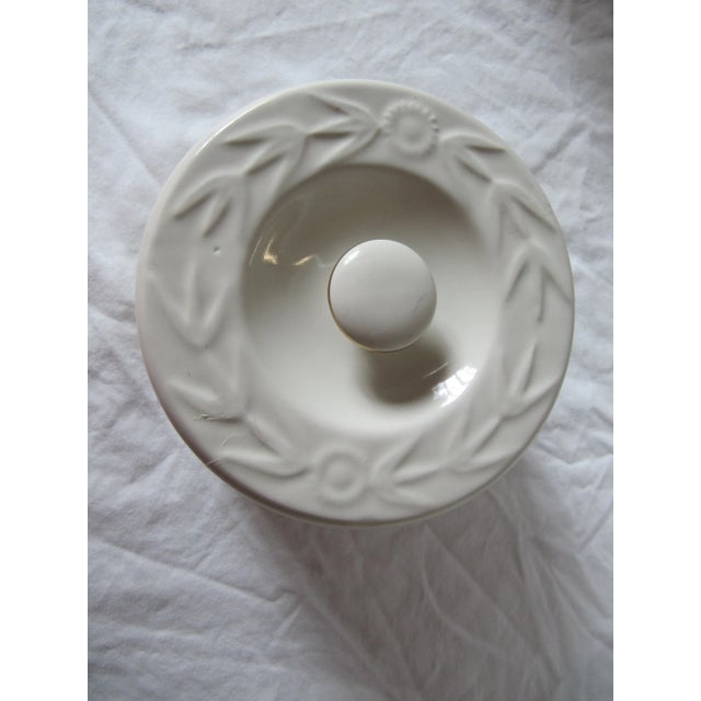 English Vintage Ceramic Butter Crock With Flowers For Sale - Image 3 of 7