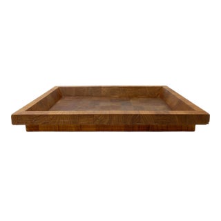 Vintage Dansk Parquet Wood Serving Tray For Sale