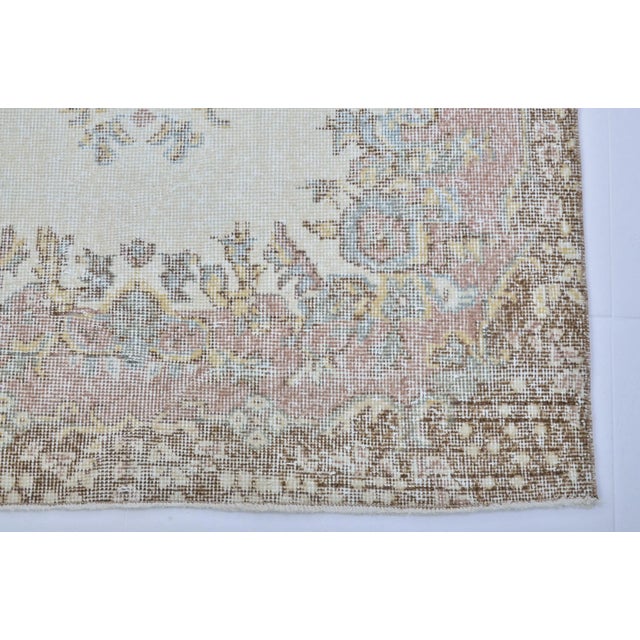 Vintage Botanical Oushak Area Rug For Sale - Image 9 of 11