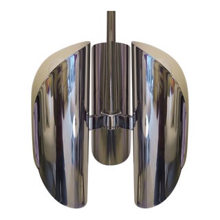 1970s Astonishing Chandelier by Gaetano Sciolari in Chrome. Made in Italy For Sale