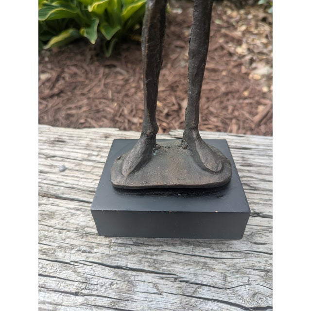 Metal Vintage Brutalist Diego Giacometti Style Bronze Figurine For Sale - Image 7 of 12