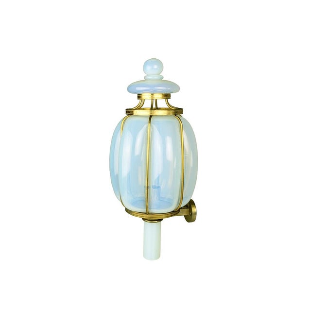 Large Gilted Metal and Iridescent Murano Glass Sconce, 1940s For Sale - Image 16 of 16