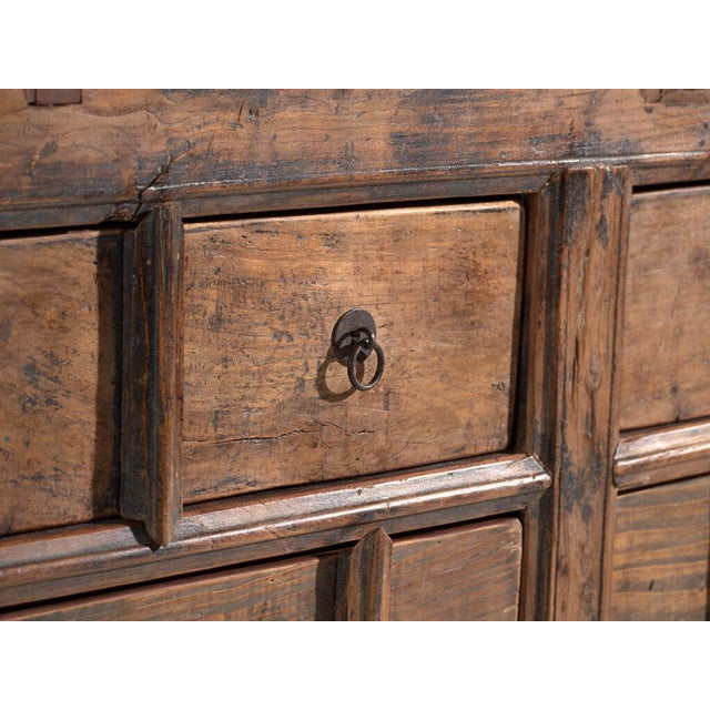 Antique Nine-Drawer Cabinet in Pine Wood, China, 1930s For Sale - Image 3 of 13
