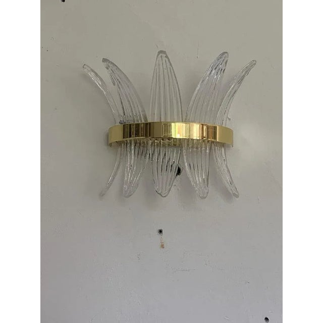 Italian Palmetta Wall Sconce in Murano Glass from Simoeng For Sale - Image 7 of 12