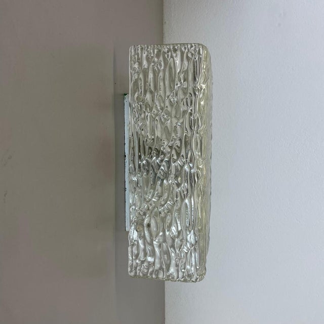 Metal Large Hollywood Regency Cubic Ice Glass Wall Light from Kalmar Lights, 1960s For Sale - Image 7 of 18