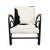 Deco black and white cowhide upholstered arm chair. Striking simple yet unique patterns of black and white. Each unique...