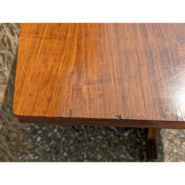 Wood Italian Fratino Dining Table in Wood and Brass, 1950s For Sale - Image 7 of 8
