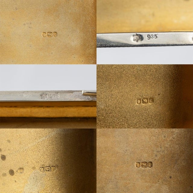 Antique 20th century german made solid silver cigar and cigarette boxes. Elegantly crafted with an engine-turned pattern...