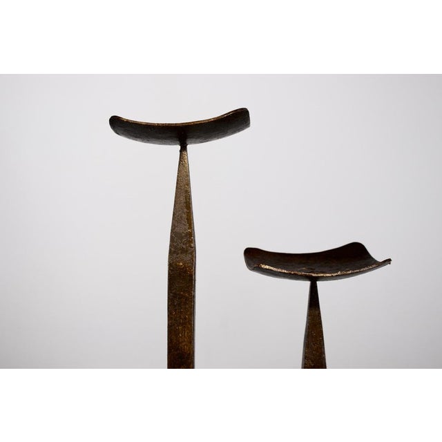 Mid-Century Modern Brutalist Wrought Iron 4-Armed Candelabra, 1960s For Sale - Image 3 of 6